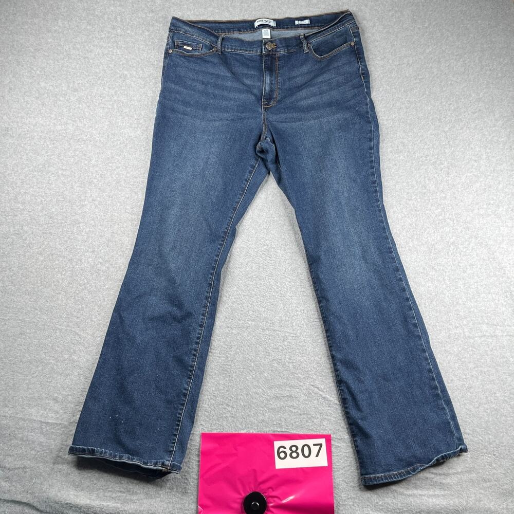 Nine West Gramercy Mini Boot Denim Jeans Womens Size 14 Blue Casual